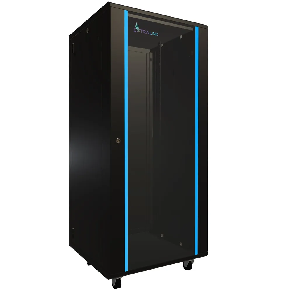 27U 600x600 Black | Rackmount cabinet | standing