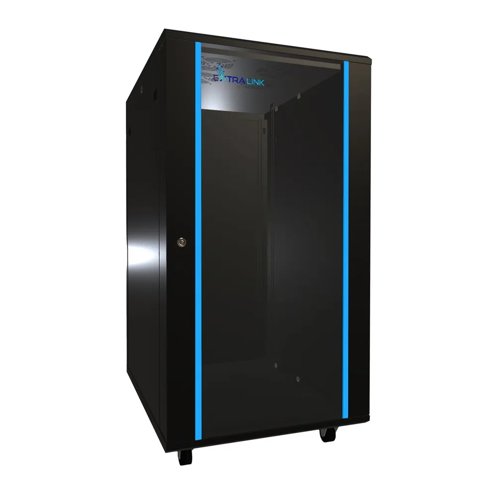 22U 600x800 Black | Rackmount cabinet | standing