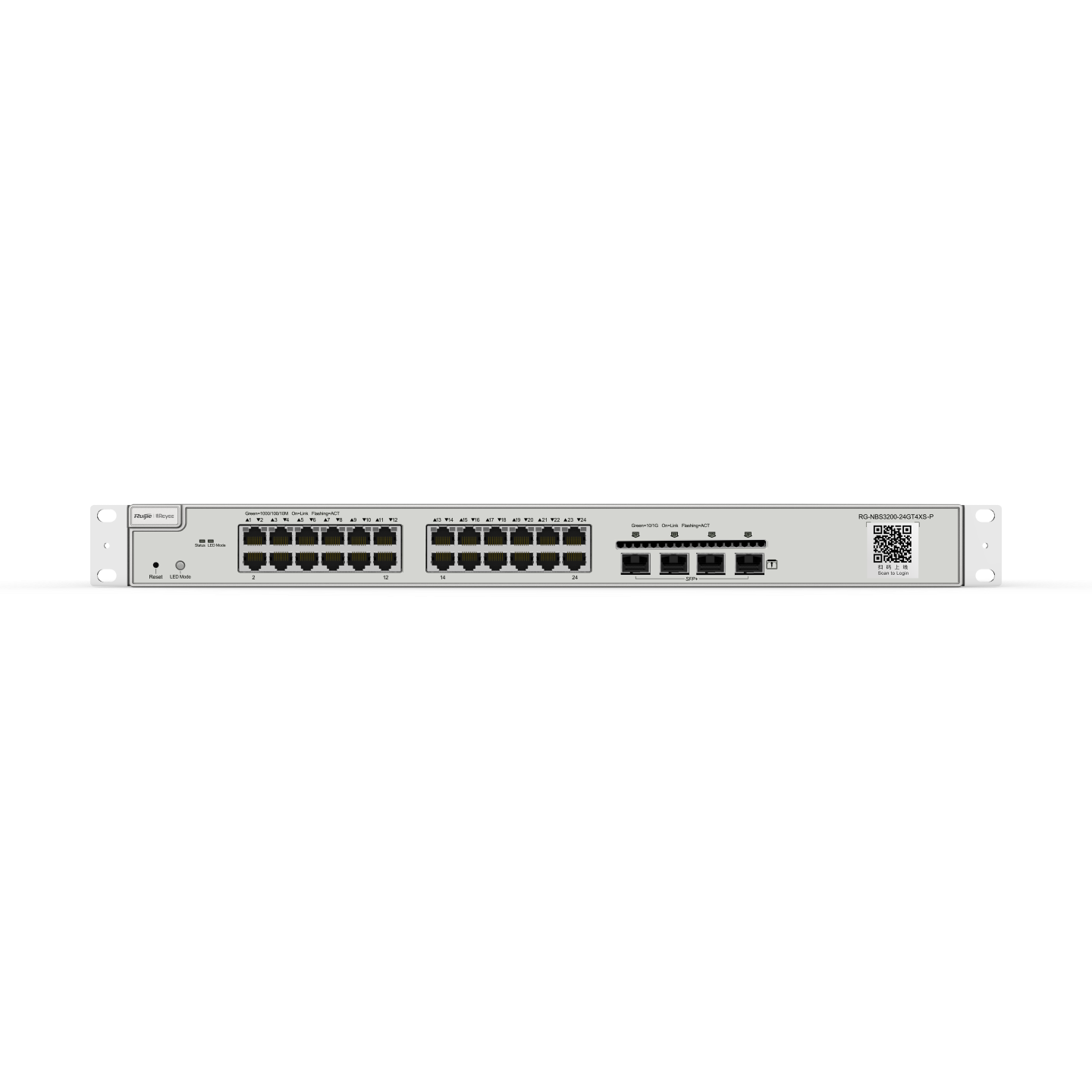 RG-NBS3200-24GT4XS-P, 24-Port Gigabit Layer 2 Cloud Managed PoE Switch, 4 * 10G Uplink