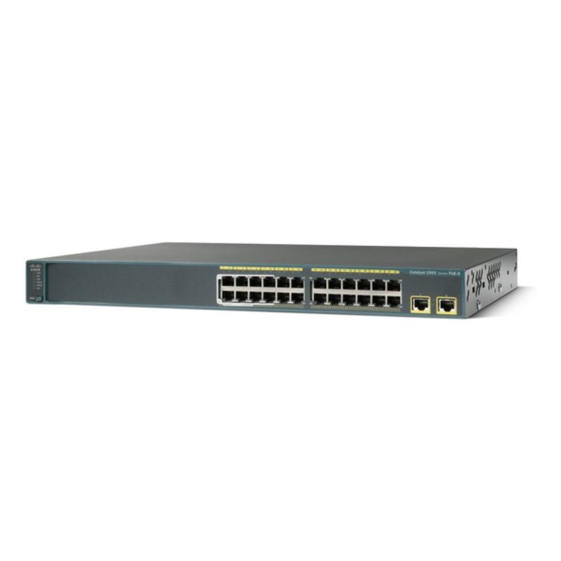Cisco WS-C2960-24TT-L 2960 Series switch with (24) 10/100 Ethernet ports and (2) fixed 10/100/1000 Ethernet uplink ports & 2 SFP Ports 