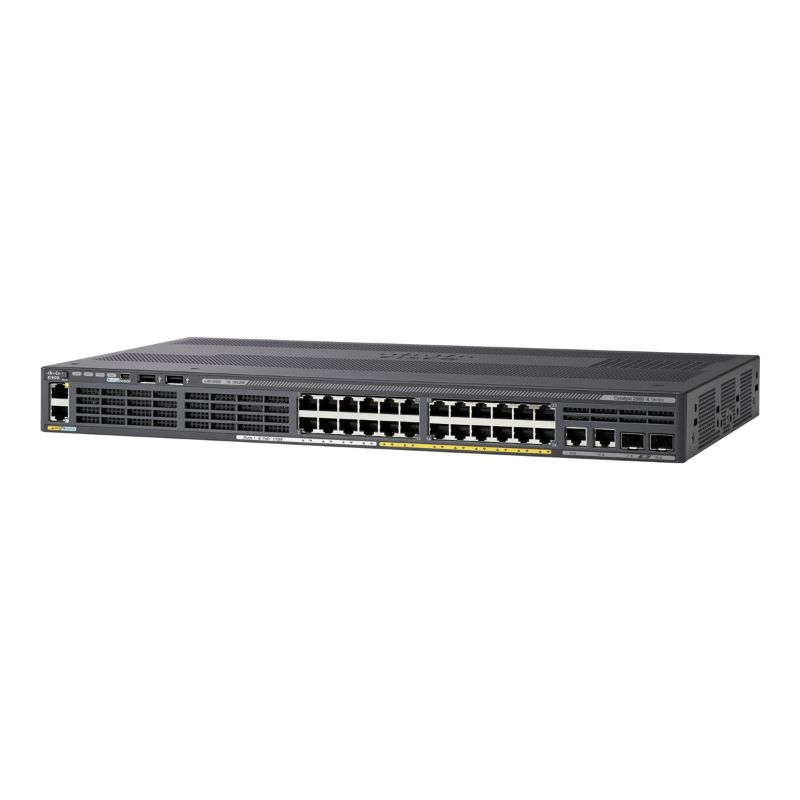 Cisco WS-C2960X-24TS-L 2960 Series switch with (24) 10/100/1000 Ethernet ports and (2) fixed 10/100/1000 Ethernet uplink ports & 4 SFP Ports 